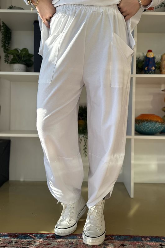 Lagen Shelby Sweatshirt Barrel Pant White 